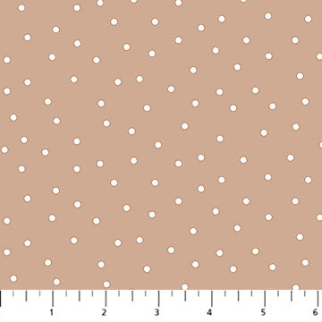 Nest Dots White Caramel Medium Brown Ghazal Razavi FIGO Northcott Fabrics Cotton Fabric NC-92100-33