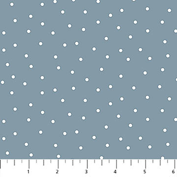 Nest Dots White Pea Flower Blue Ghazal Razavi FIGO Northcott Fabrics Cotton Fabric NC-92100-42