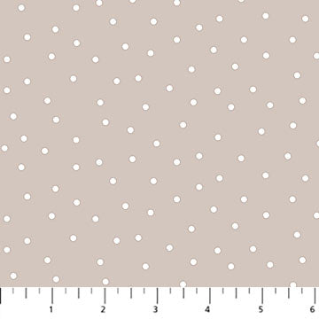 Nest Dots White Sesame Beige Grey Ghazal Razavi FIGO Northcott Fabrics Cotton Fabric NC-92100-14