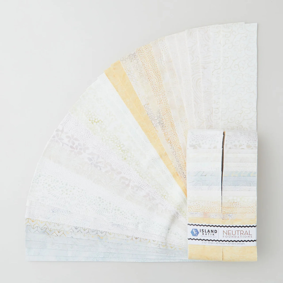 Neutral Foundations 2.5" Strips 40pcs Kathy Engle Island Batik Cotton Fabric IB-SP-ISBBAS-NEF