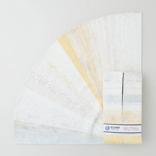 Neutral Foundations 2.5" Strips 40pcs Kathy Engle Island Batik Cotton Fabric IB-SP-ISBBAS-NEF