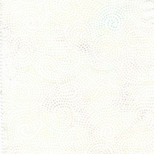 Neutrals Egg White Swirling Paisley Dots Island Batik Cotton Fabric