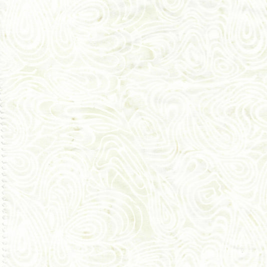 Neutrals Milk Shake White Swirling Feather Island Batik Fabric