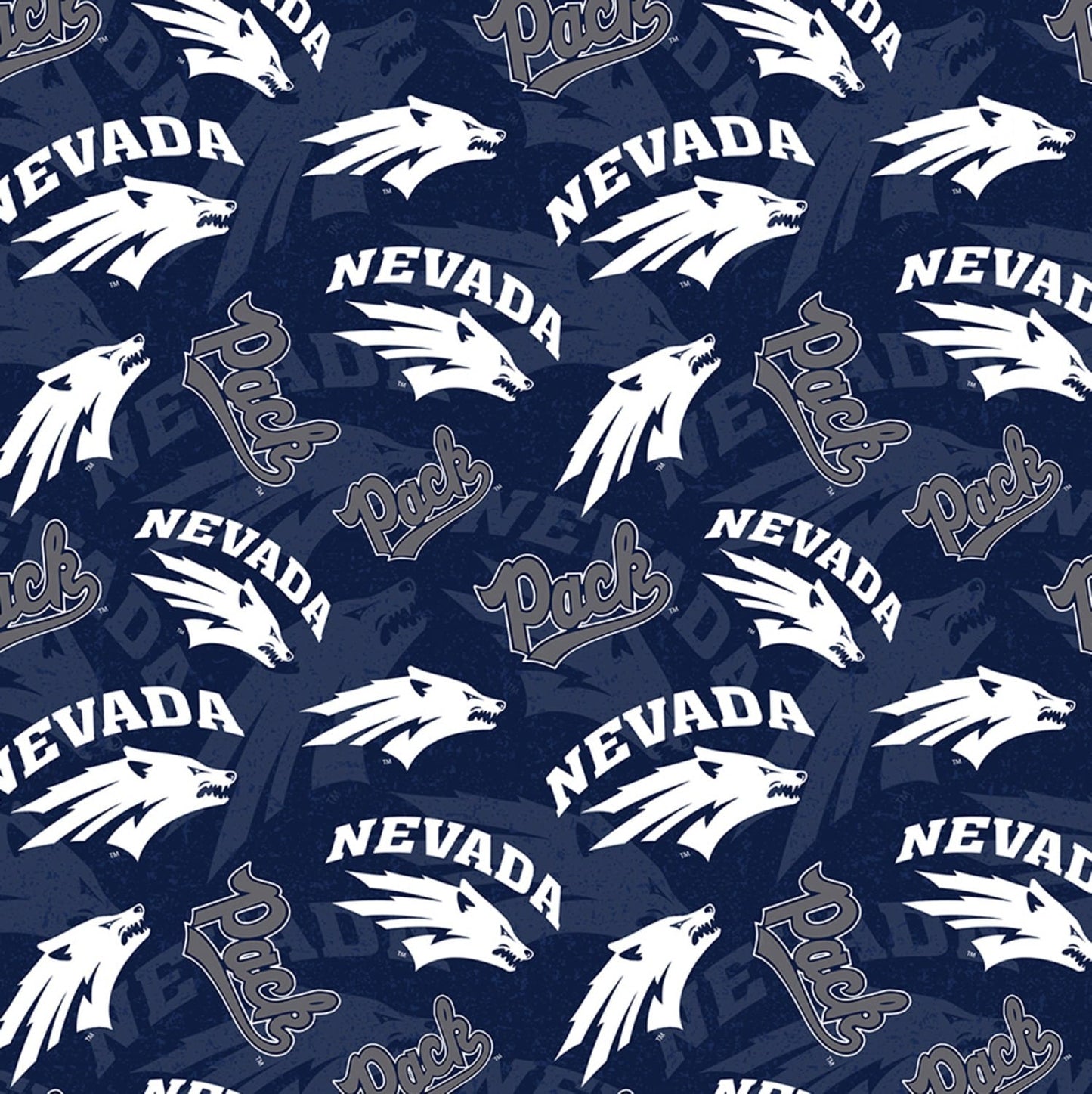 Nevada Reno Wolf Pack NCAA Tone on Tone Design Cotton Fabric