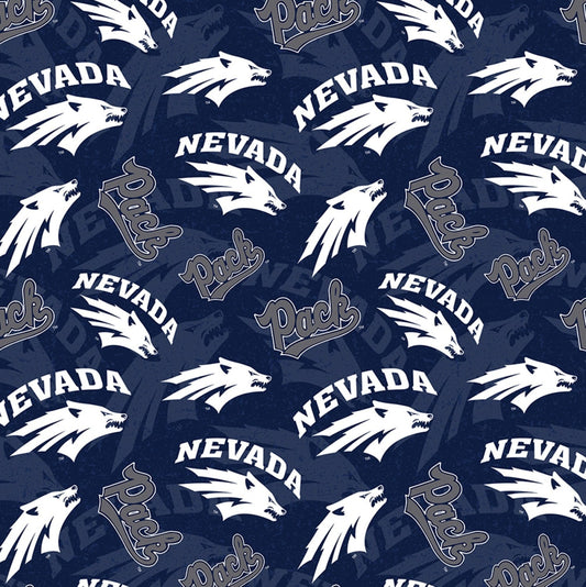 Nevada Reno Wolf Pack NCAA Tone on Tone Design Cotton Fabric