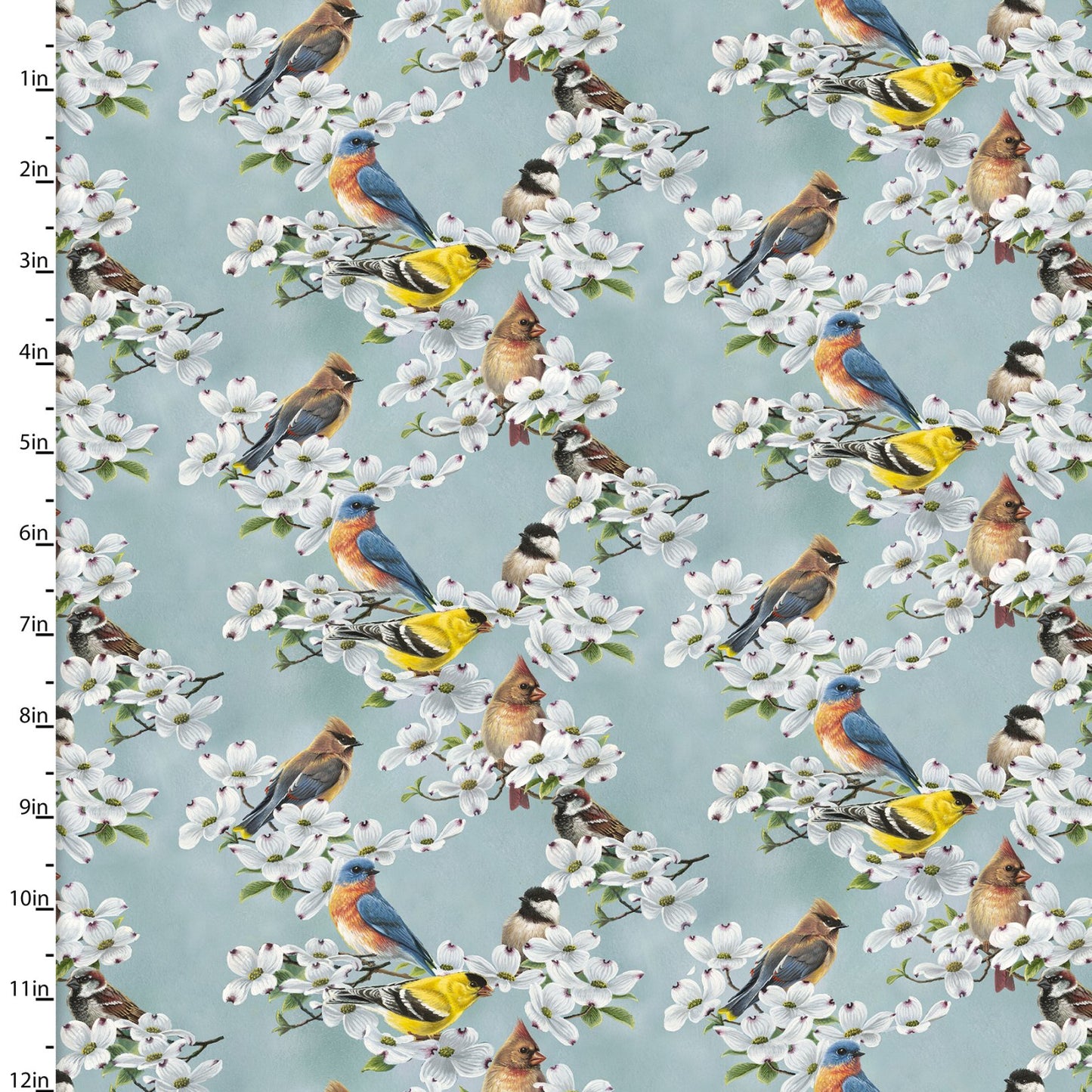 New Beginnings Dogwood Flight Blue Abraham Hunter 3 Wishes Fabrics Cotton Fabric