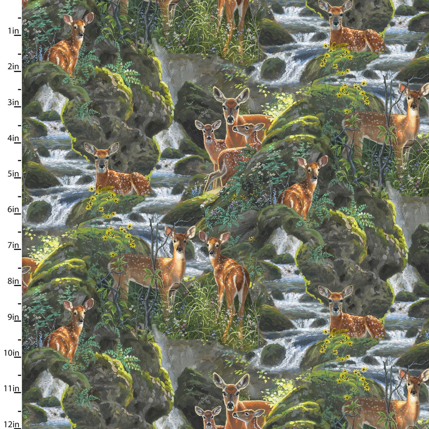 New Beginnings Spotted Deer Multi Abraham Hunter 3 Wishes Fabrics Cotton Fabric