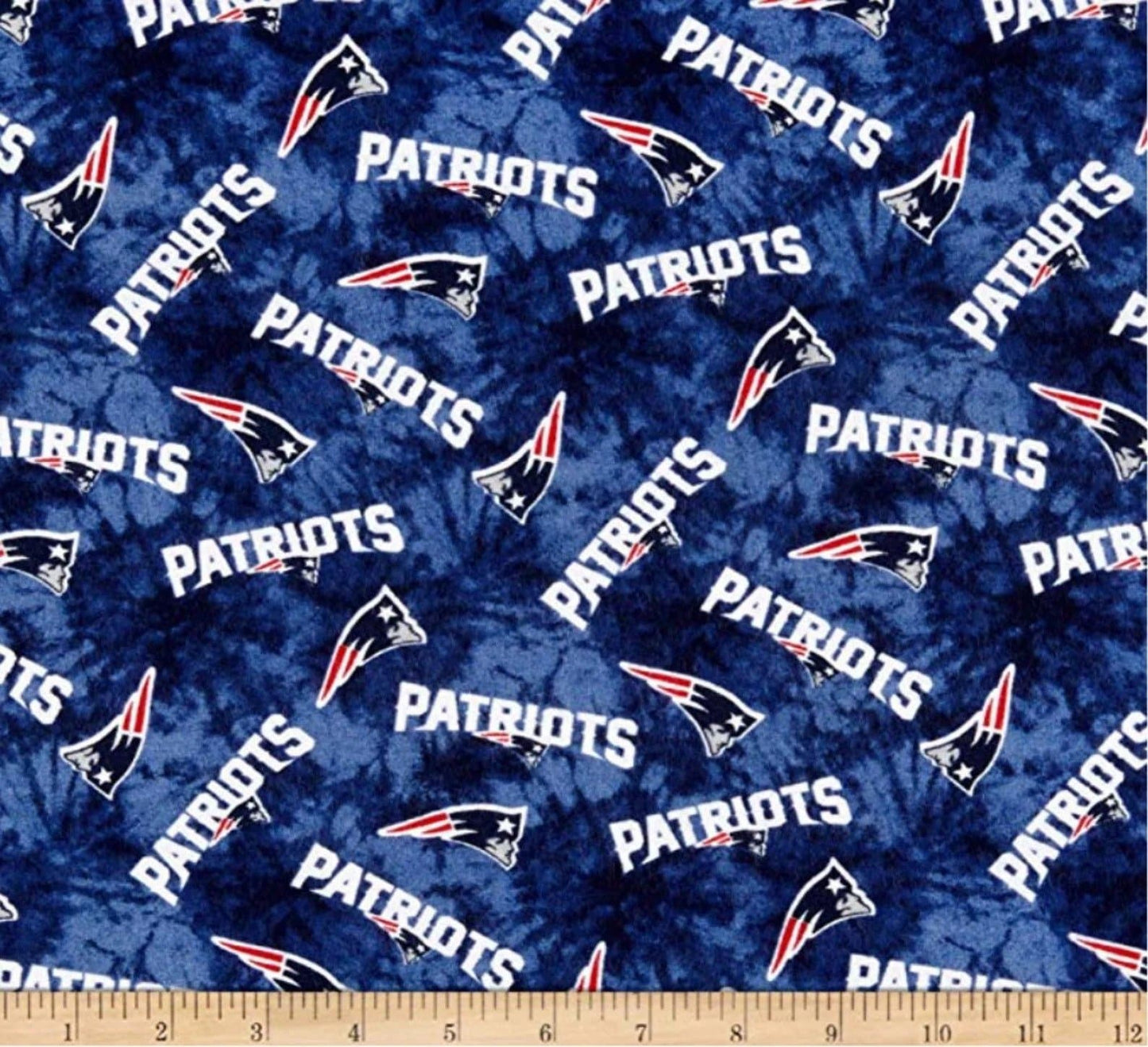 New England Patriots NFL Tie Dye Design 42 inches FLANNEL Fabric