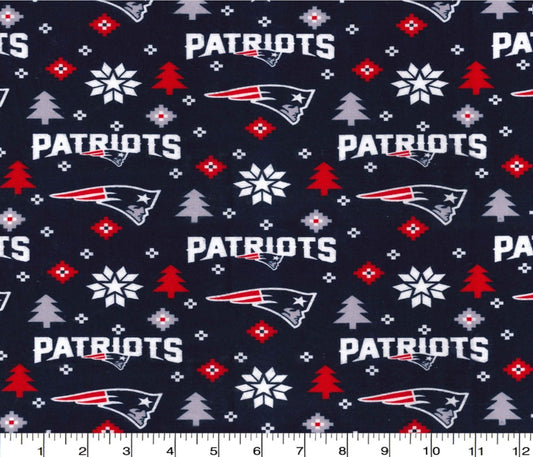 New England Patriots NFL Christmas Holiday Winter Design 42" FLANNEL Cotton Fabric