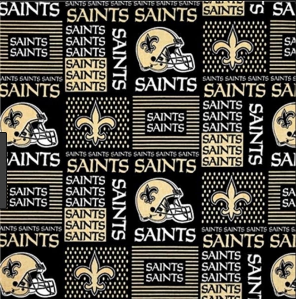 New Orleans Saints NFL Box Design 58" Cotton Fabric