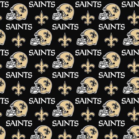 New Orleans Saints NFL Black and Gold NFL Logo Design 58" Cotton Fabric