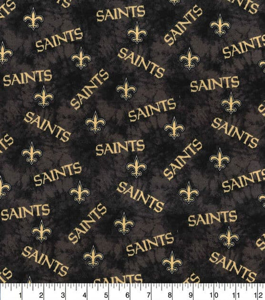 New Orleans Saints NFL Tie Dye Design FLANNEL Fabric