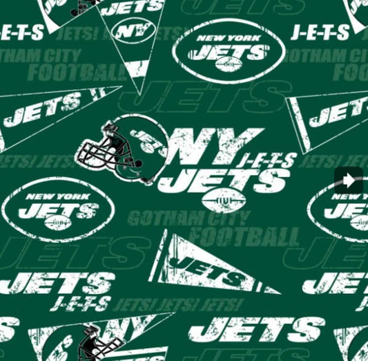 New York Jets NFL Football Retro 58" Cotton Fabric