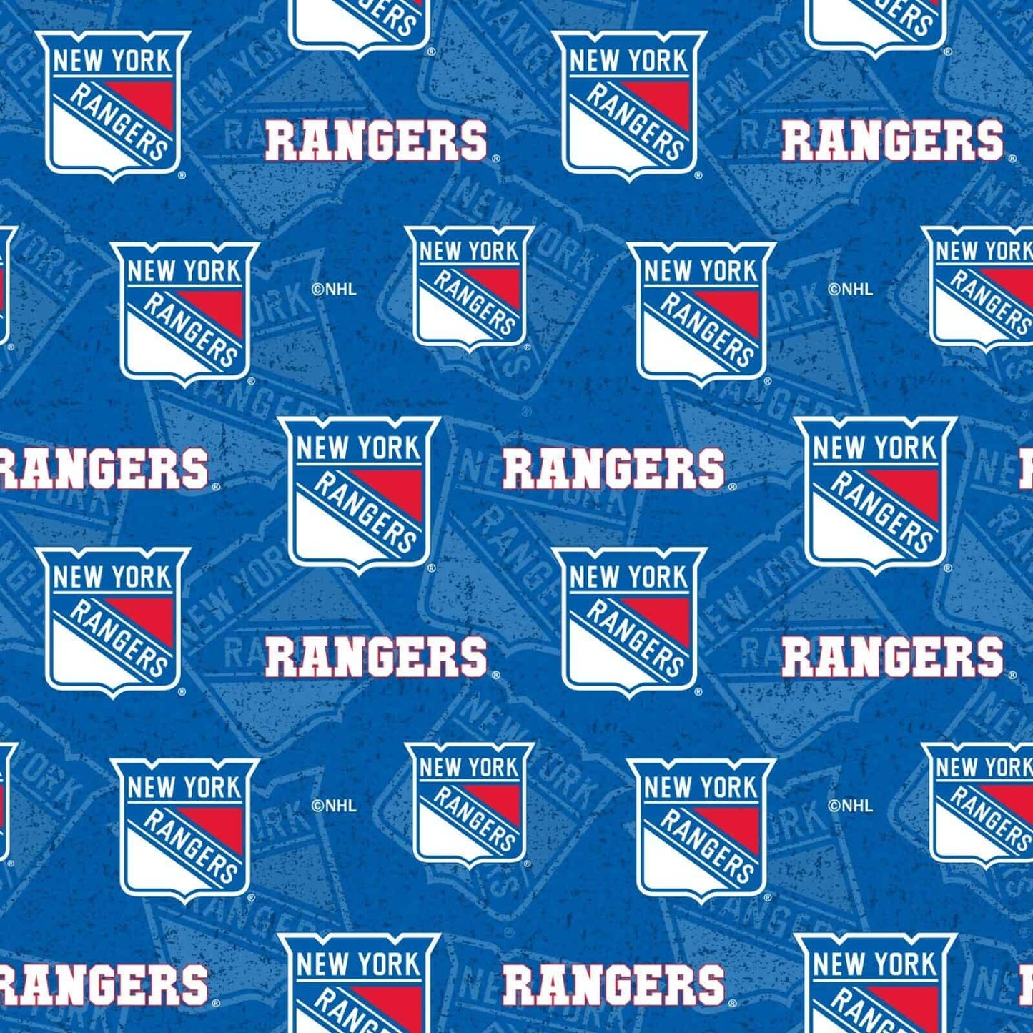 New York Rangers NHL Hockey Tone on Tone design Cotton Fabric