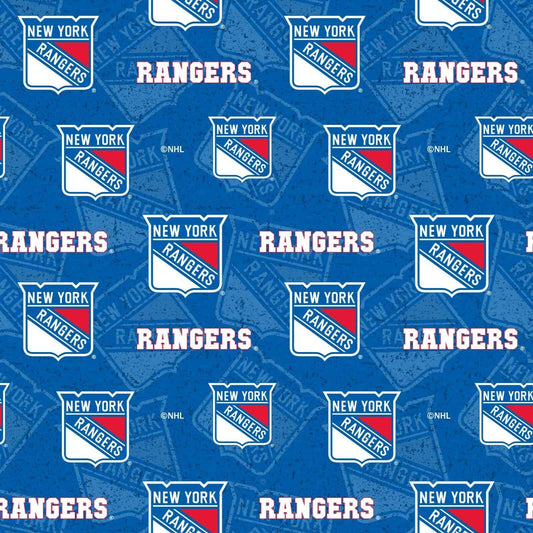 New York Rangers NHL Hockey Tone on Tone design Cotton Fabric