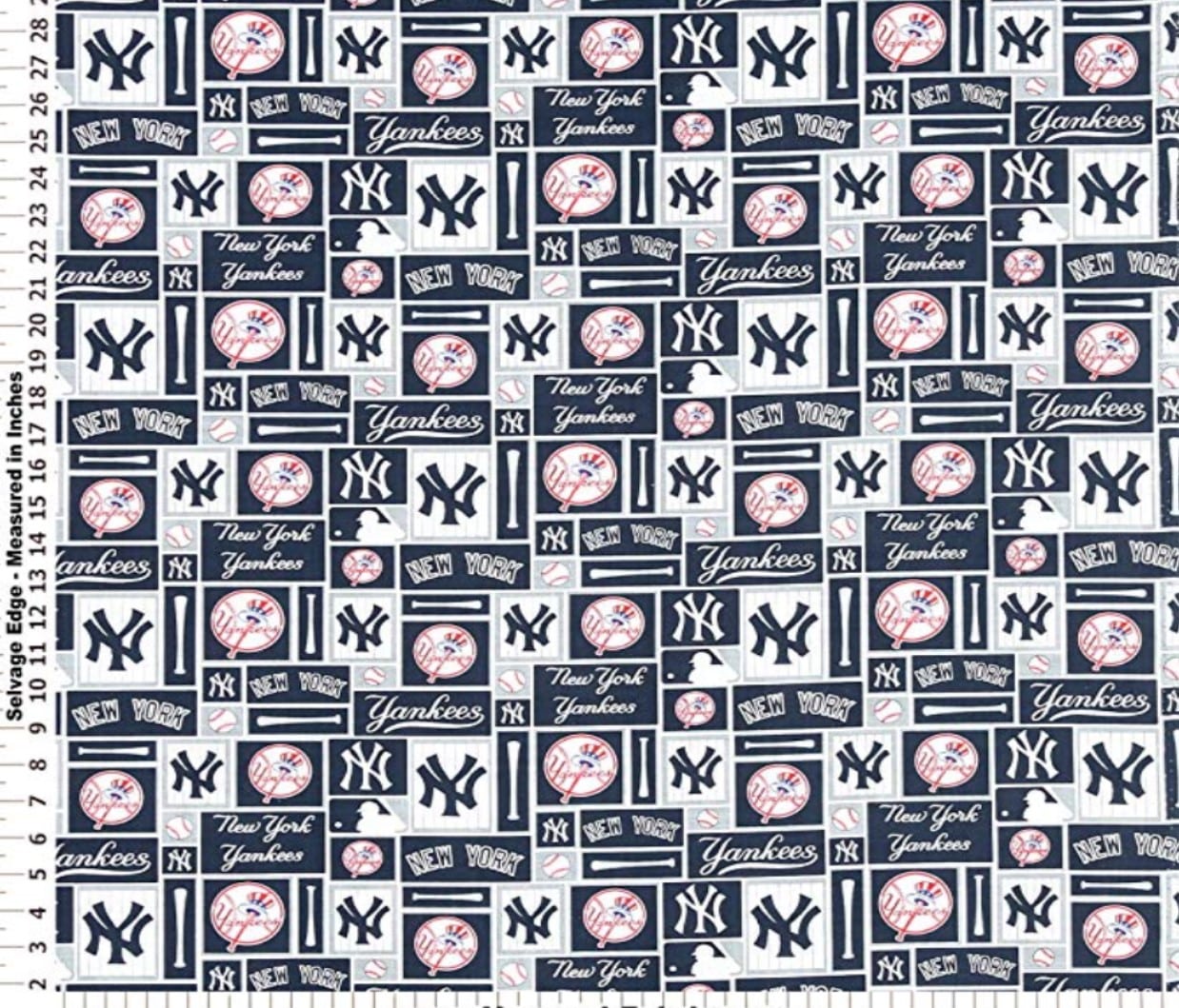 New York Yankees MLB Baseball  Patch Fabric Traditions Cotton Fabric