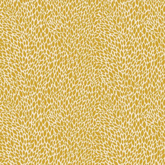 New Forest Fallen Leaves Golden Yellow Sian Summerhayes Thread & Ink Design Cotton Fabric TID-NEWF-1160