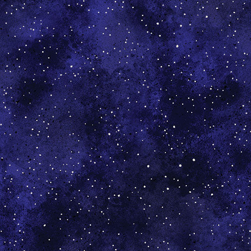 New Hue Metallic Silver Navy Blue Kanvas Studio Benartex Cotton Fabric BE-8673M-55