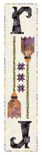 New Wheels Runner Pattern Halloween 14"x64" Sandy Gervais Pieces My Heart Pattern PFMH-833-NEWWHEELS