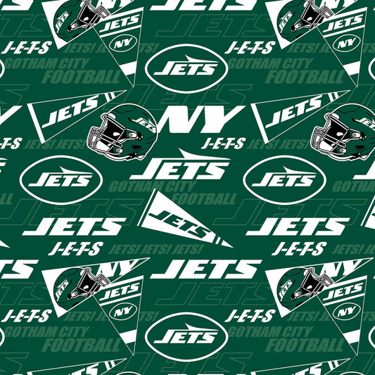 New York Jets NFL Football Logo Green Fabric Traditions Cotton Fabric  NFL-70574-D
