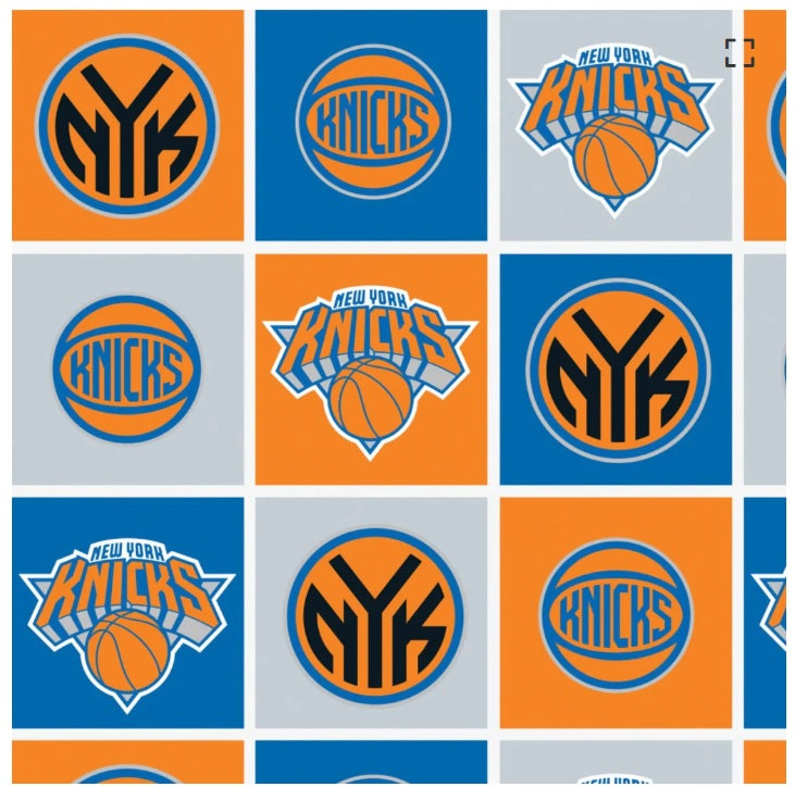 New York Knicks NBA Basketball FLEECE Logo Box Camelot 100% Polyester Fabric NBA-83NYK0006A