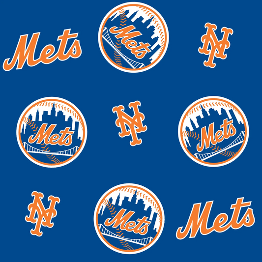 New York Mets MLB Baseball Allover Fabric Traditions 58-60 inches wide Polyester FLEECE Fabric MLB-6674-B