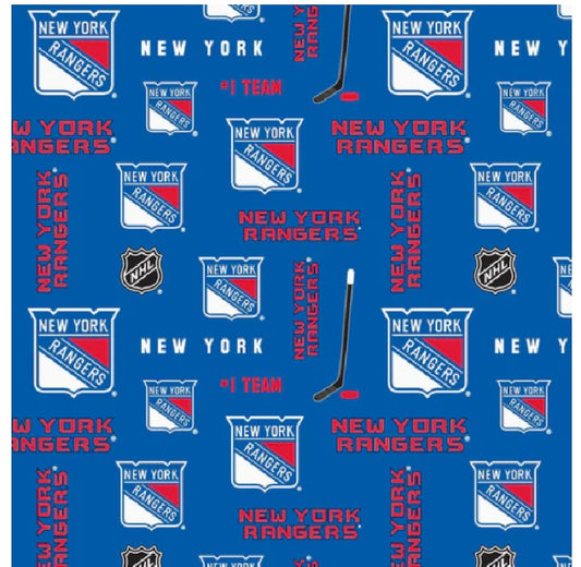 New York Rangers NHL Hockey Allover Sykel Enterprises Polyester FLEECE Fabric NHL-069-RAN