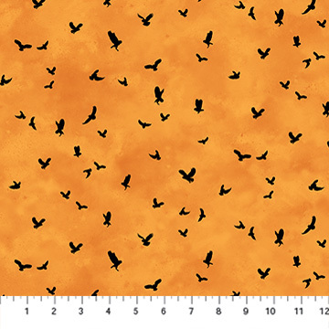 Night Owl Mini Orange Deborah Edwards Northcott Cotton Fabric NC-DP28853-56