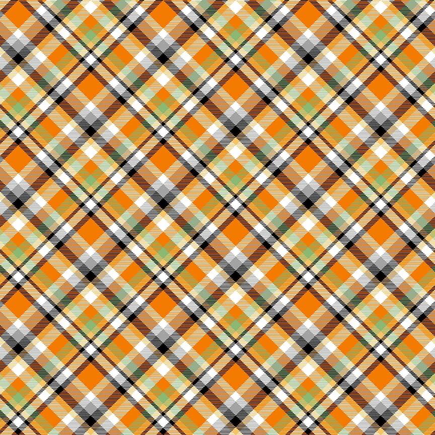 Nights of Olde Salem Bias Plaid Multi Glow in the Dark Shelly Comiskey Henry Glass Cotton Fabric