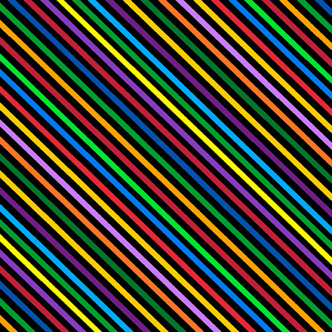 Nitty Gritties Biased Stripe Multi colored Black Urban Essence Blank Quilting Cotton Fabric