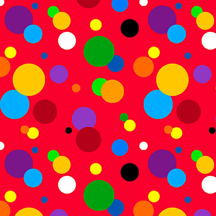 Nitty Gritties Dots Rainbow Red Urban Essence Blank Quilting Cotton Fabric