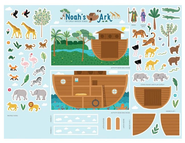 Noah Ark Two by Two Panel 36"x48" FELT Cayla Naylor Desi Riley Blake Polyester Fabric RB-FT16688-PANEL