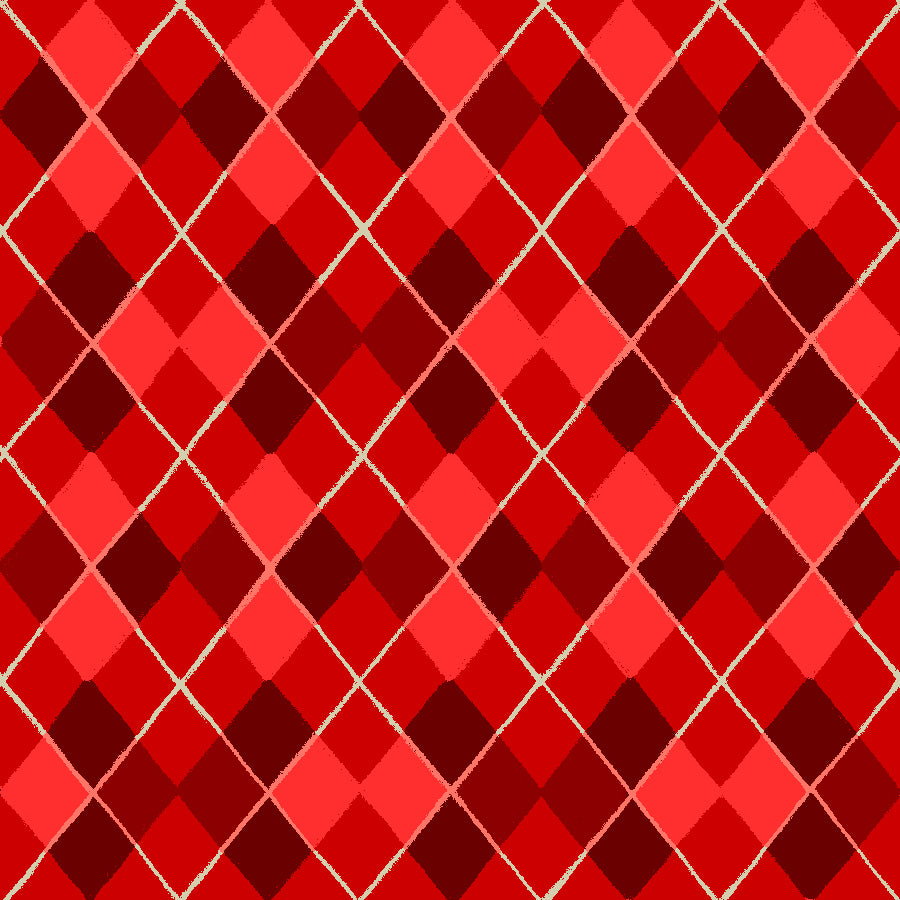 Noel 2023 Argyle Red Oasis Fabrics Cotton Fabric