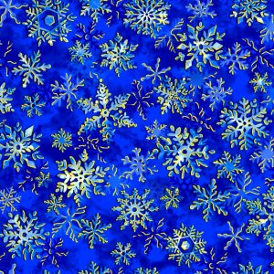 Noel 2023 Snowflakes Blue Oasis Fabrics Cotton Fabric