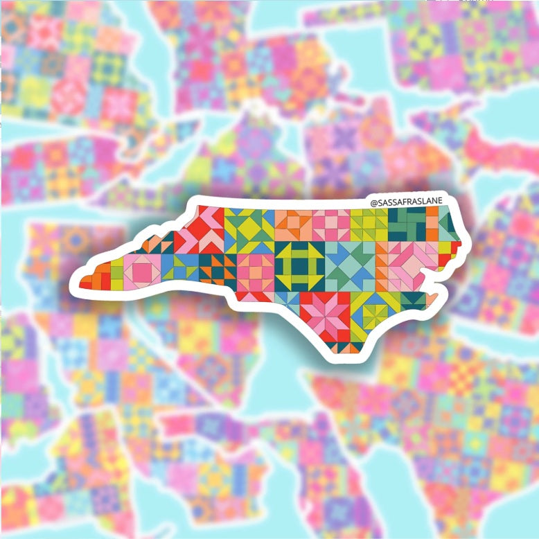 North Carolina Quilt NC State Sticker Sassafras Lane Designs SLD-SADSASSSTICK-NC | US Fabric Shop