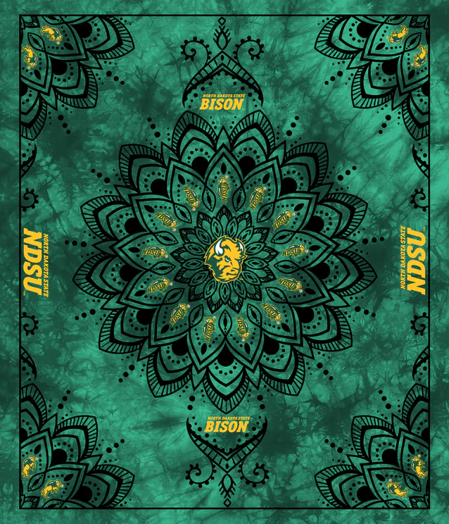 North Dakota State Bisons NCAA Collegiate Tapestry Panel 48"x56" Sykel Enterprises Polyester MINKY Fabric NDS-1360