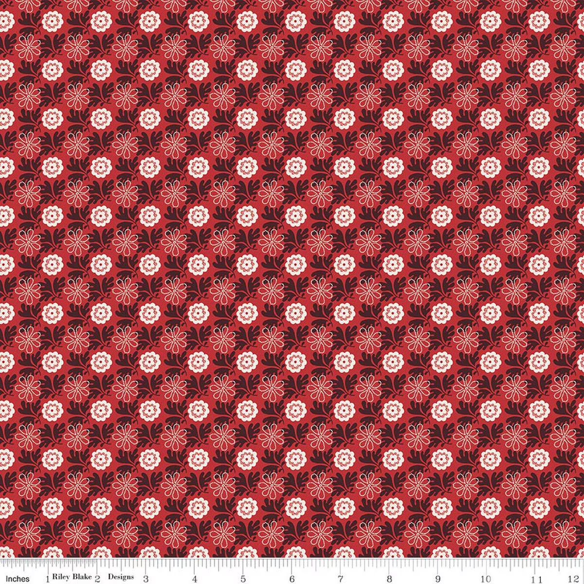 Northanger Abbey Floral Captain Red Jane Austen's House Riley Blake Designs Cotton Fabric RB-C17899-CAPTAIN