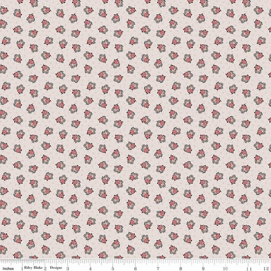 Northanger Abbey Tiny Rosebuds Frederick Ivory Jane Austen's House Riley Blake Designs Cotton Quilting Fabric RB-C178901-FREDERICK