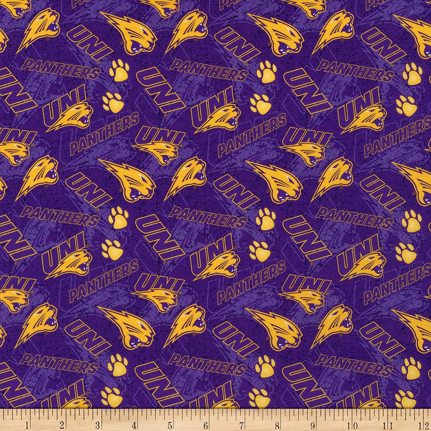 Northern Iowa Panthers NCAA College Tone on Tone Sykel Cotton Fabric