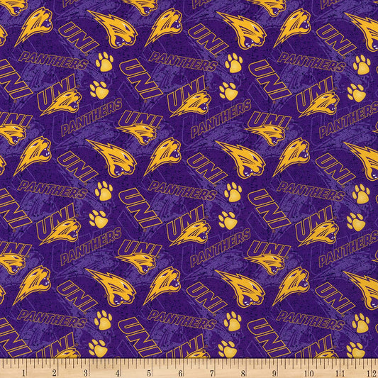 Northern Iowa Panthers NCAA College Tone on Tone Sykel Cotton Fabric