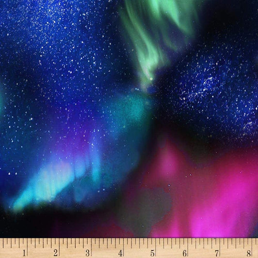 Northern Lights Aurora Borealis Night Sky Timeless Treasures Cotton Fabric