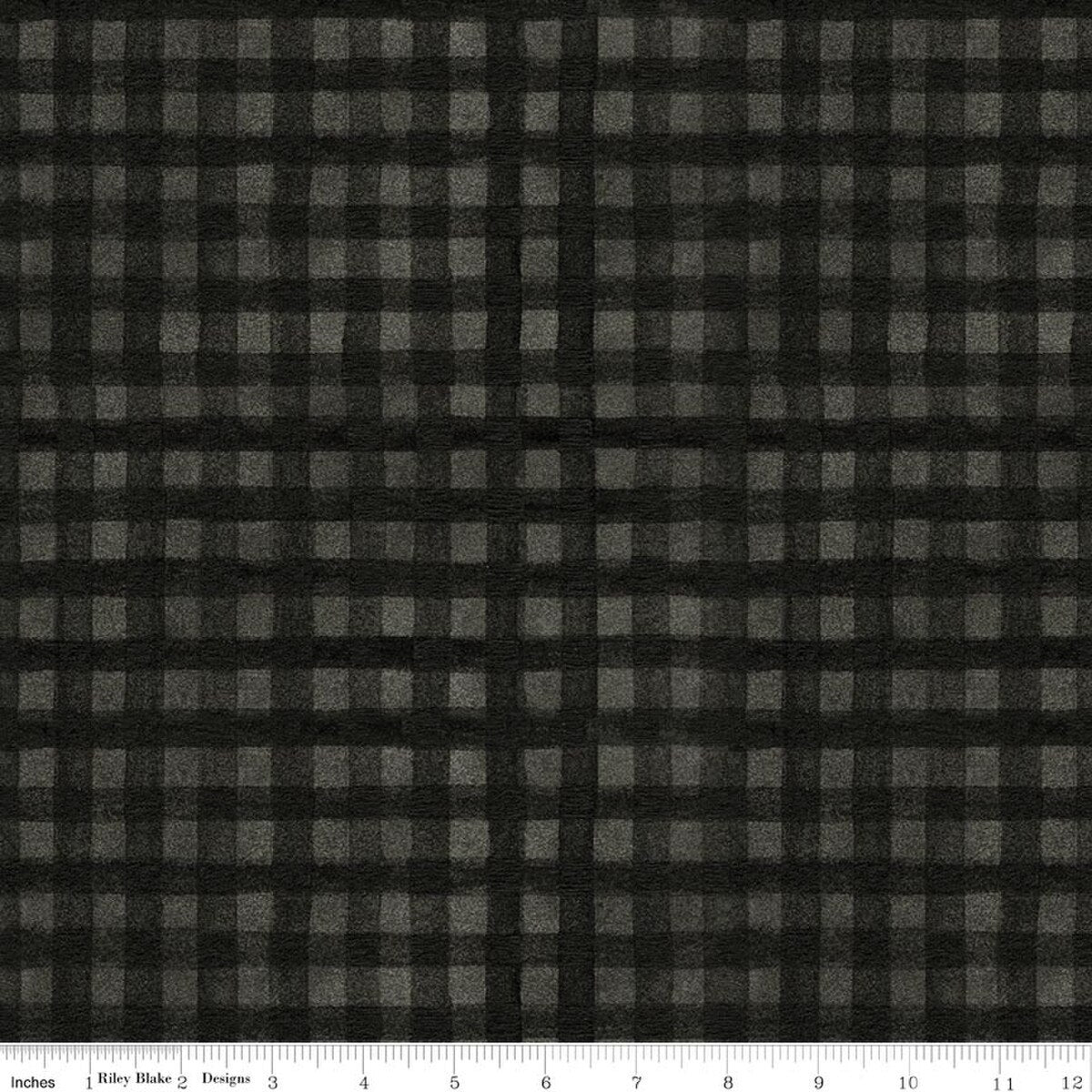 Northern Christmas Buffalo Check Black Teresa Kogut Riley Blake Designs Cotton Fabric RB-C17835-BLACK
