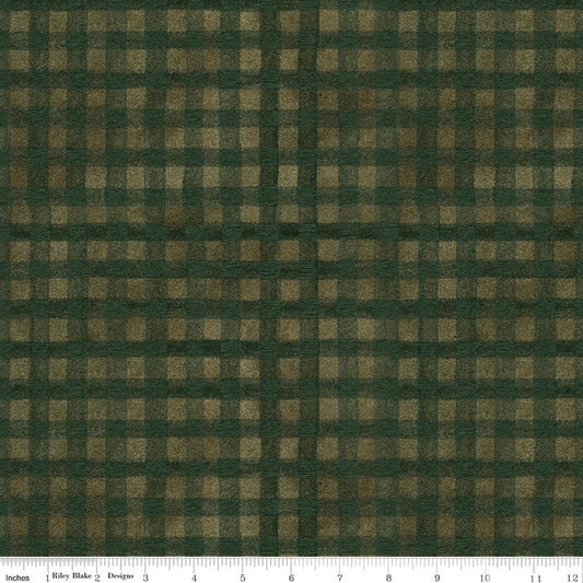 Northern Christmas Buffalo Check Green Teresa Kogut Riley Blake Designs Cotton Fabric RB-C17835-GREEN