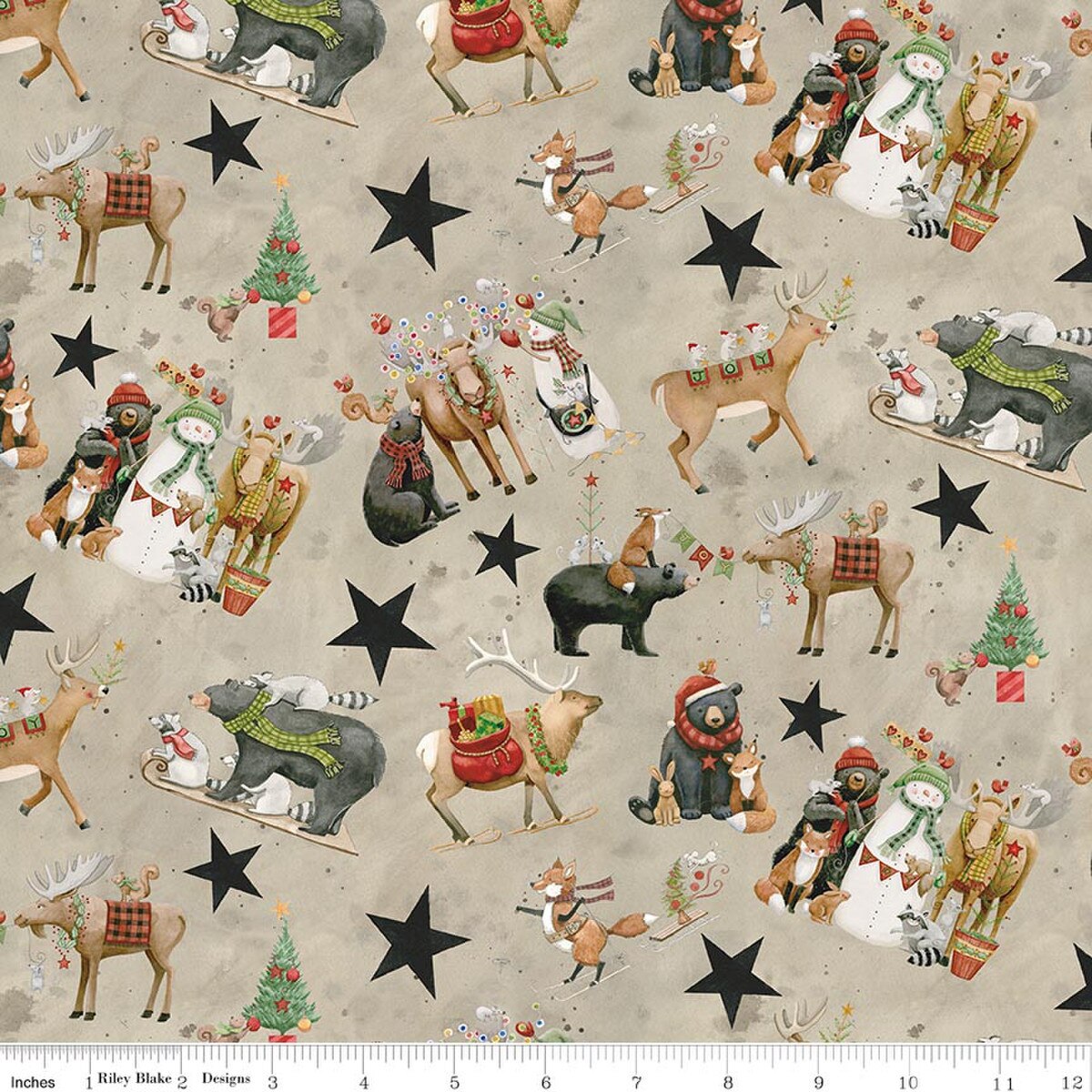 Northern Christmas Main Neutral Teresa Kogut Riley Blake Designs Cotton Fabric RB-C17830-NEUTRAL