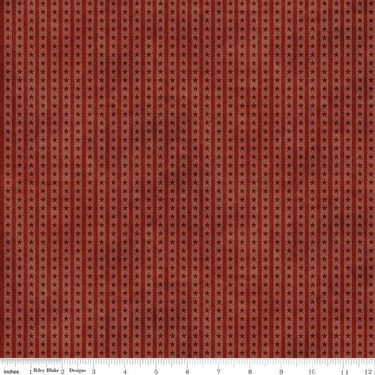 Northern Christmas Star Stripes Rich Red Teresa Kogut Riley Blake Designs Cotton Fabric RB-C17836-RED
