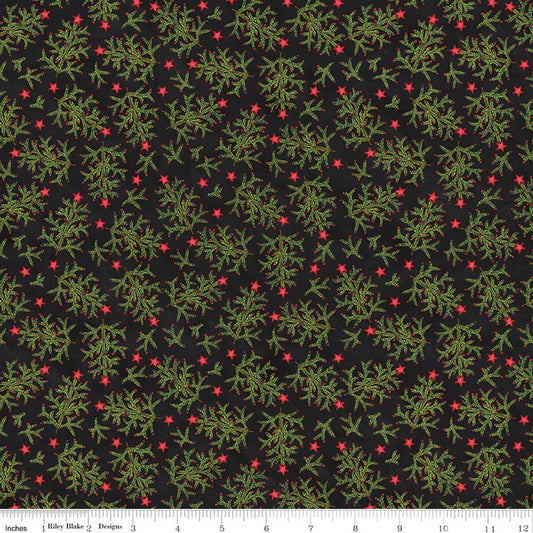Northern Christmas Whimsical Trees Black Teresa Kogut Riley Blake Designs Cotton Fabric RB-C17832-BLACK