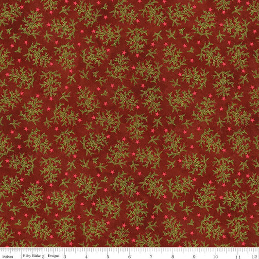 Northern Christmas Whimsical Rich Red Neutral Teresa Kogut Riley Blake Designs Cotton Fabric RB-C17832-NEUTRAL