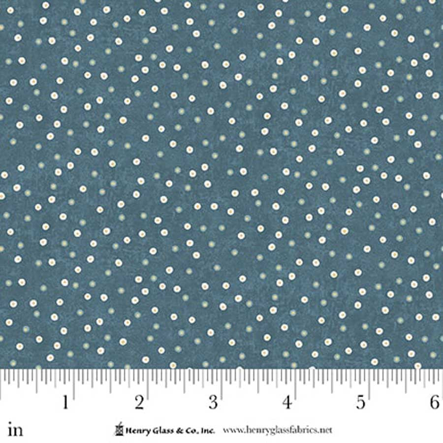 Norwegian Forest Dots Medium Blue Mary Jane Carey Holly Hill Quilt Designs Henry Glass Cotton Fabric HG-3553-77