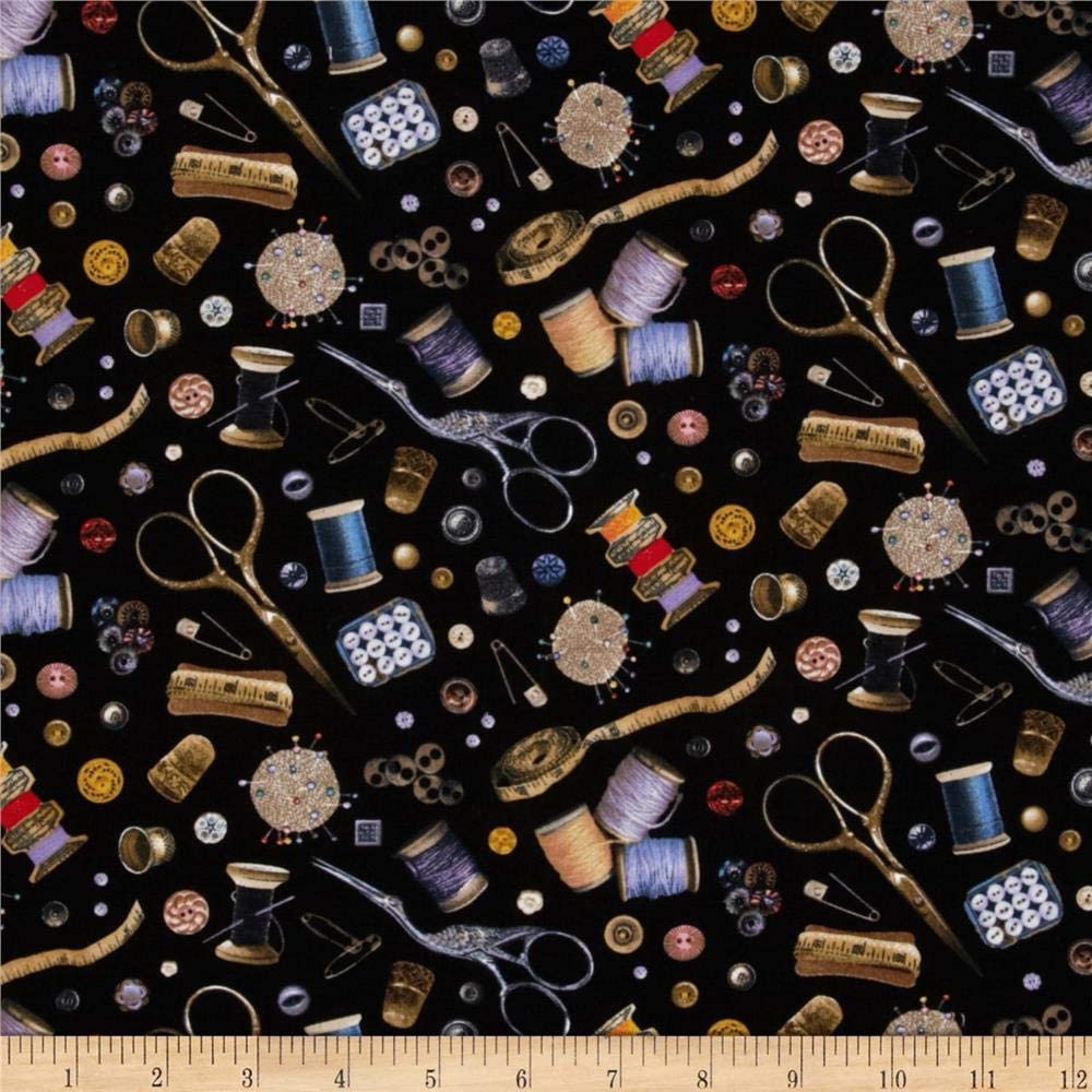 Notions Black Quilting A Stitch Time Elizabeth's Studio Cotton Fabric