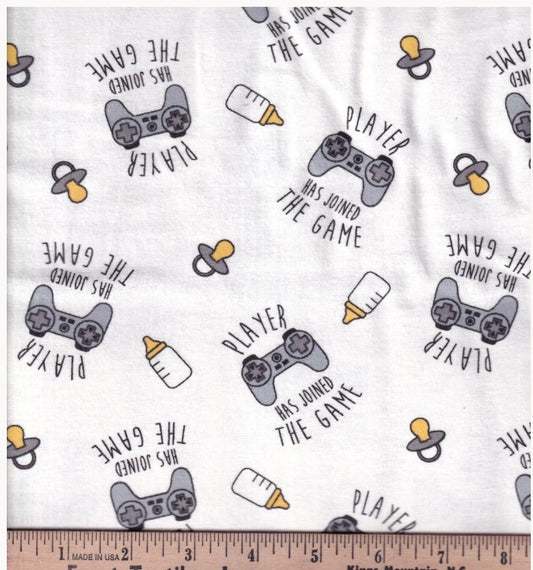 Nursery FLANNEL Player has Joined the Game Console White Springs Creative Cotton FLANNEL Fabric SC-80314